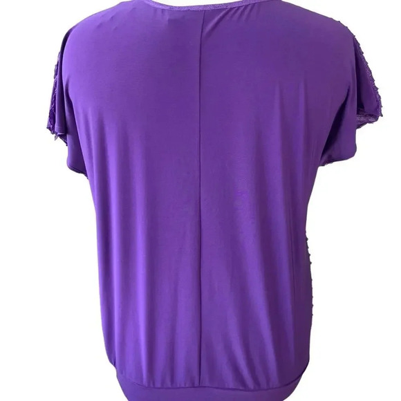 Rebecca Malone Bundle of 2 Tiered Ruffles Short Sleeves Tops Size 1X Red Purple - Picture 11 of 14